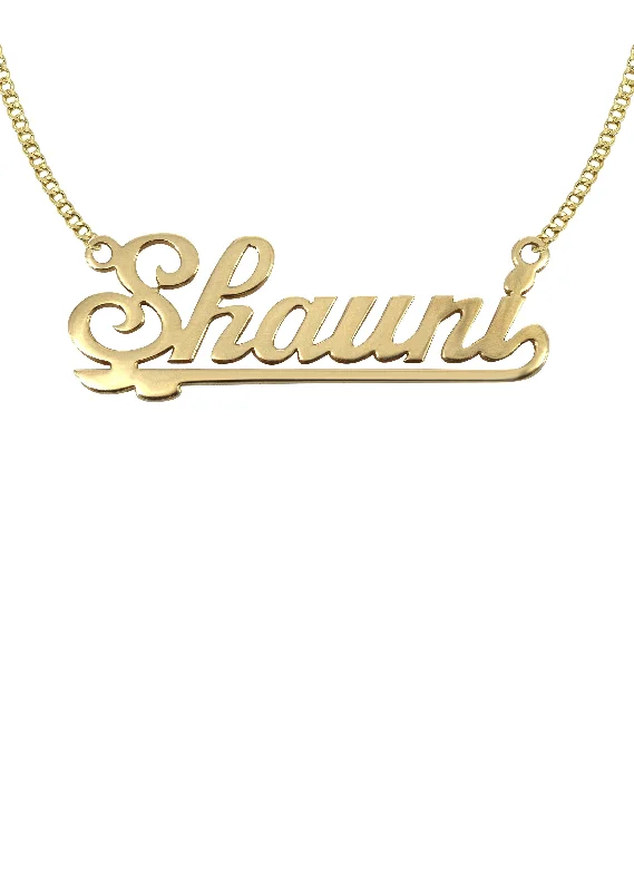 14K Gold  Plain Gold Name Plate Necklace | Appx. 7.1 Grams