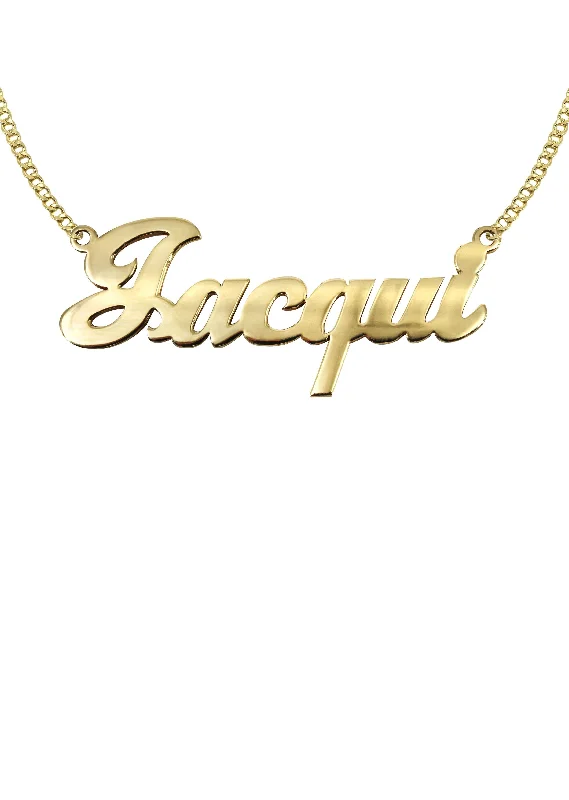 14K Gold  Plain Gold Name Plate Necklace | Appx. 8 Grams