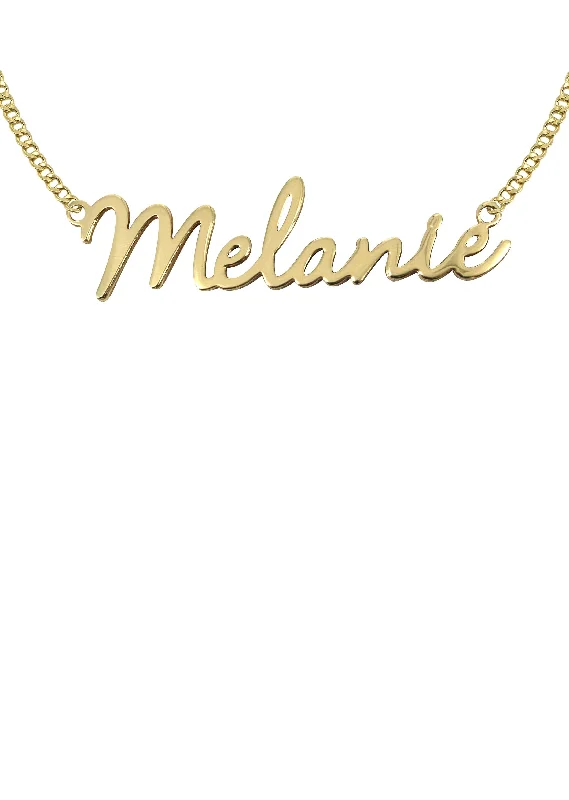 14K Gold  Script Name Plate Necklace | Appx. 6.1 Grams