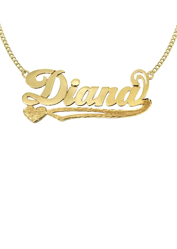 14K Gold  Plain Name Plate Necklace | Appx. 7.2 Grams