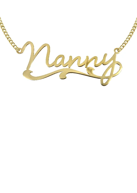 14K Gold  Plain Name Plate Necklace | Appx. 7 Grams