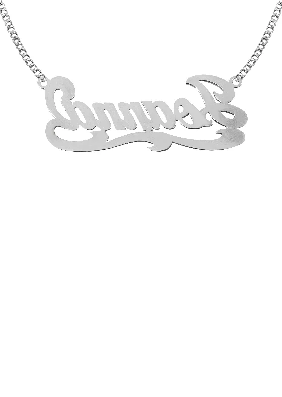 14k-ladies-white-gold-diamond-cut-name-plate-necklace-appx-7-2-grams