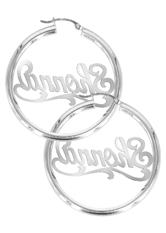 14k-ladies-white-gold-name-plate-hoop-earrings-1