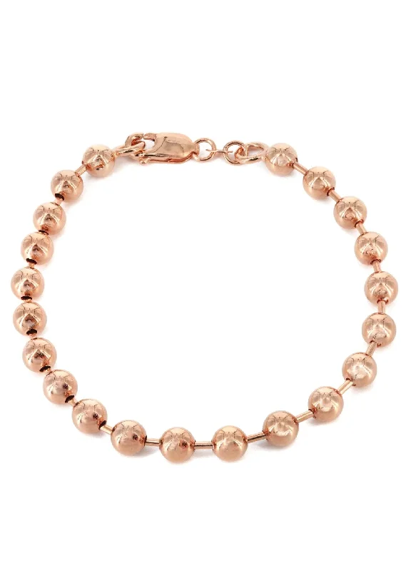 14K Rose Gold Bracelet Dog Tag