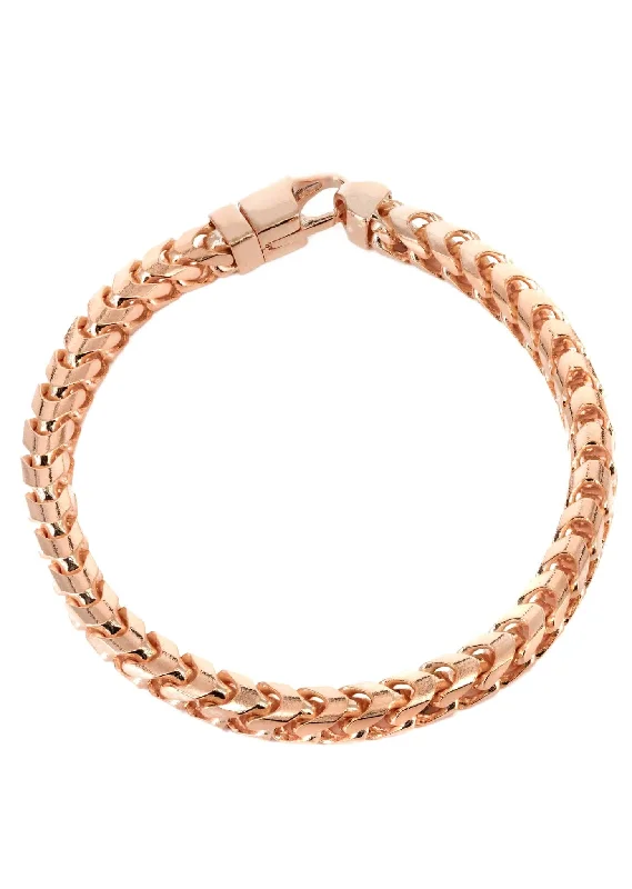 14K Rose Gold Bracelet Solid Franco