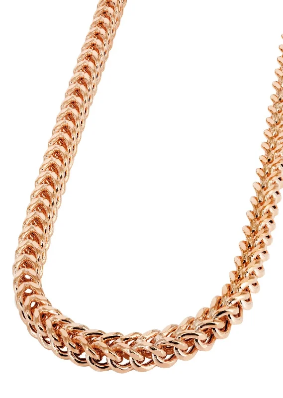 14K Rose Gold Chain - Hollow Rose Franco Chain