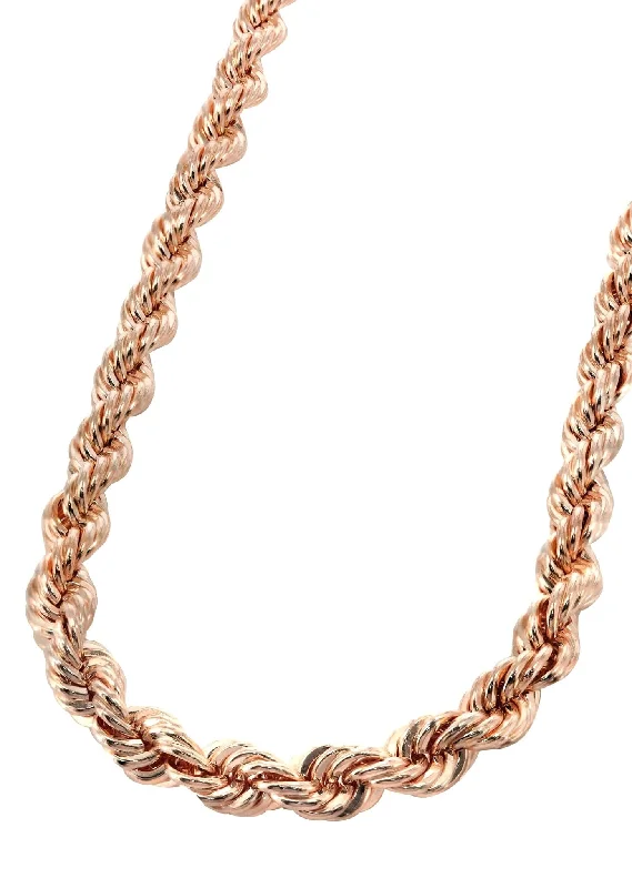 14K Rose Gold Chain - Solid Rope Chain