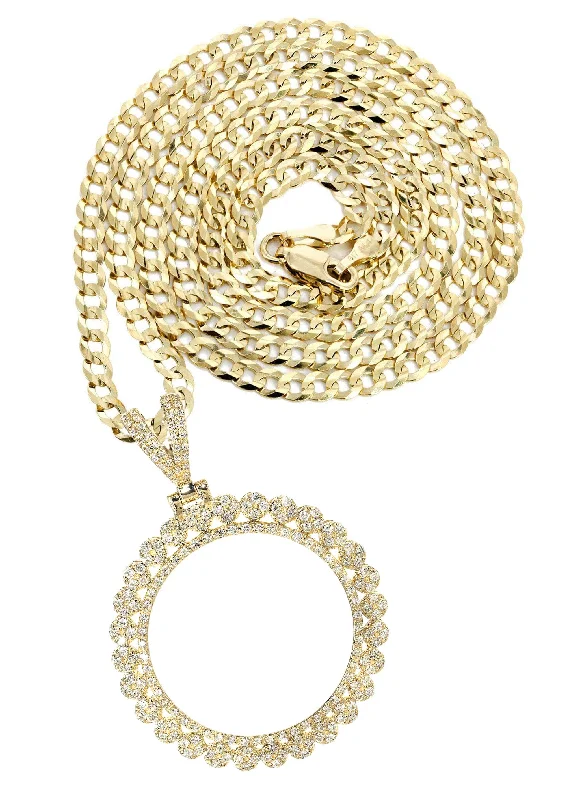 14K Yellow Gold Diamond Circle Necklace | 1.45 Carats