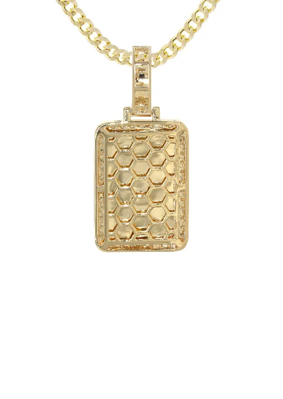 14k-yellow-gold-diamond-dog-tag-picture-pendant-cuban-chain-1-35-carats-appx-15-8-grams