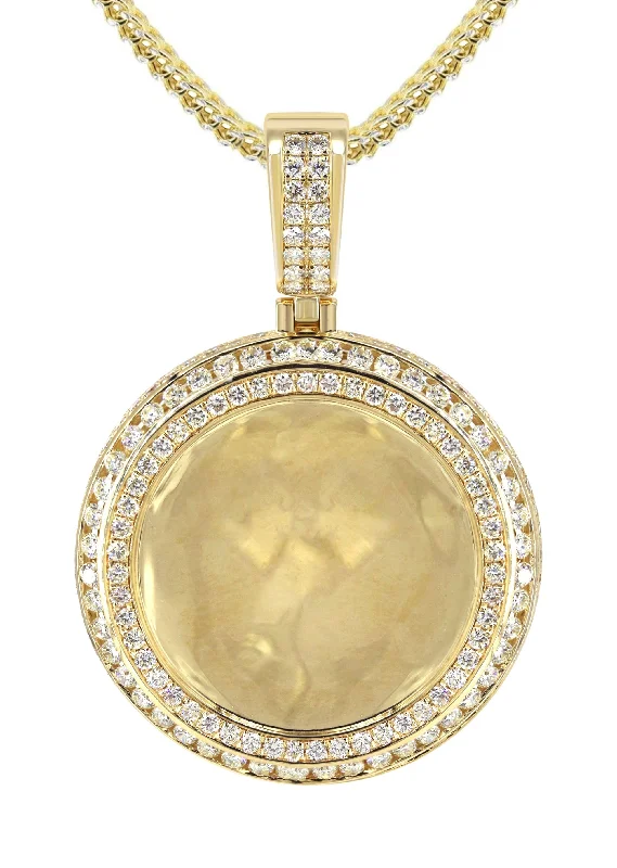 14k-yellow-gold-diamond-round-picture-pendant-franco-chain-4-25-carats-appx-21-grams