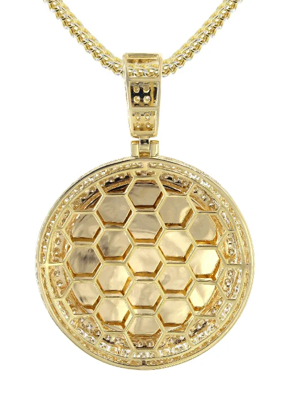 14k-yellow-gold-diamond-round-picture-pendant-franco-chain-4-25-carats-appx-21-grams