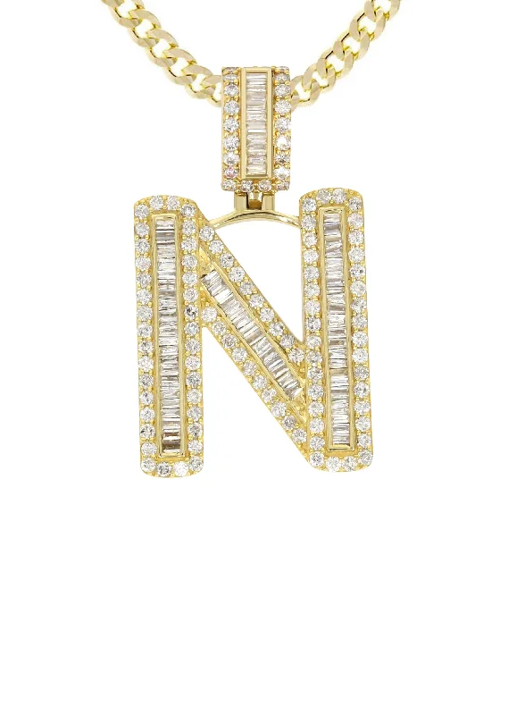 14k-yellow-gold-letter-n-baguette-diamond-pendant-cuban-chain-2-1-carats