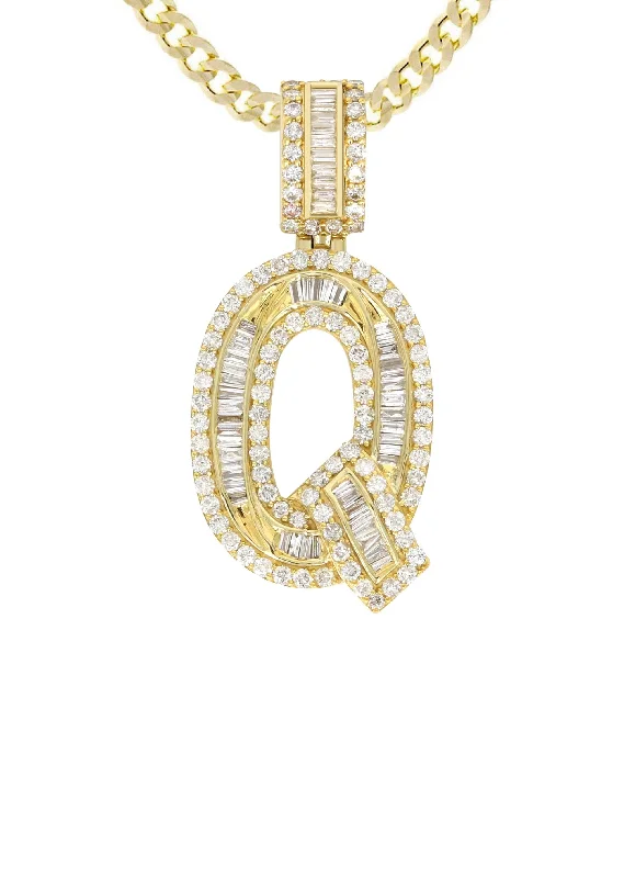 14k-yellow-gold-letter-q-baguette-diamond-pendant-cuban-chain-2-22-carats