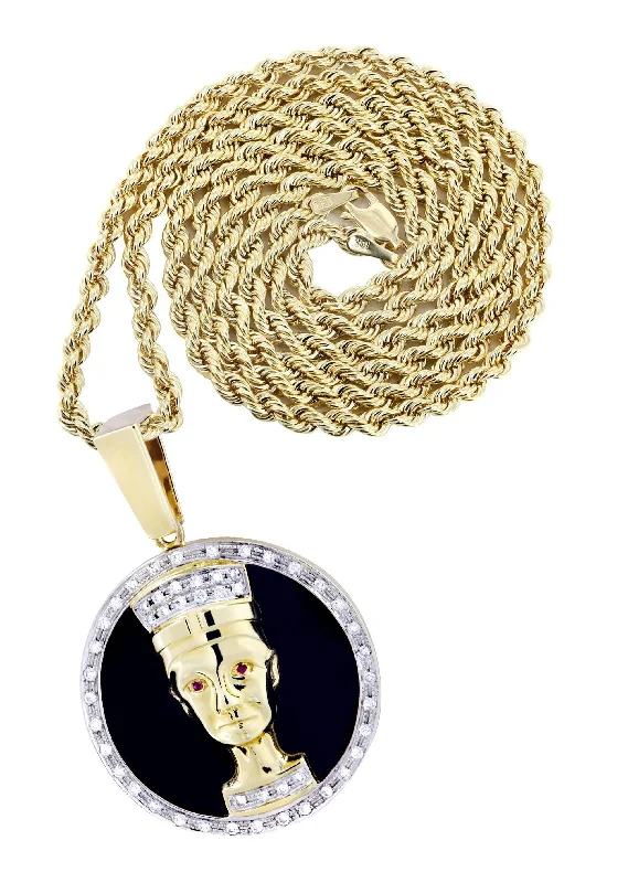 14K Yellow Gold Pharaoh Diamond Necklace  | 0.42 Carats