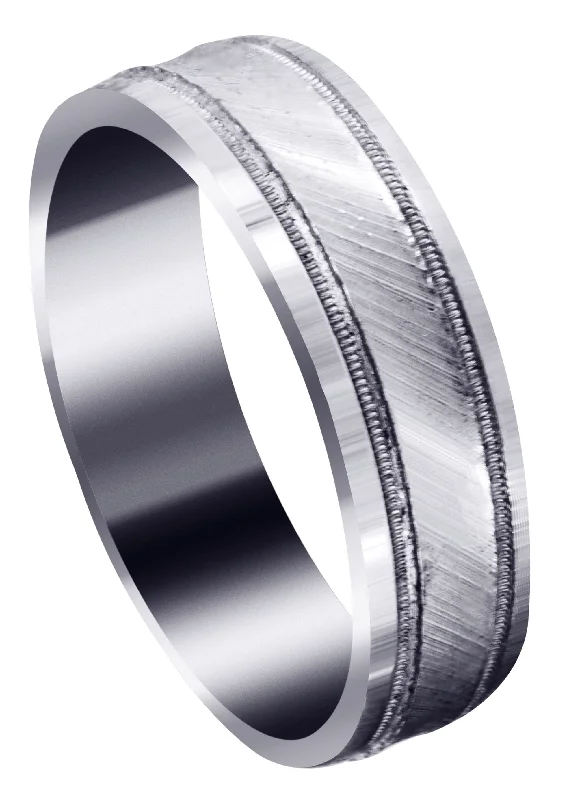 Basic Carved Celtic Mens Wedding Band | Diamond Cut Finish (Nicholas)