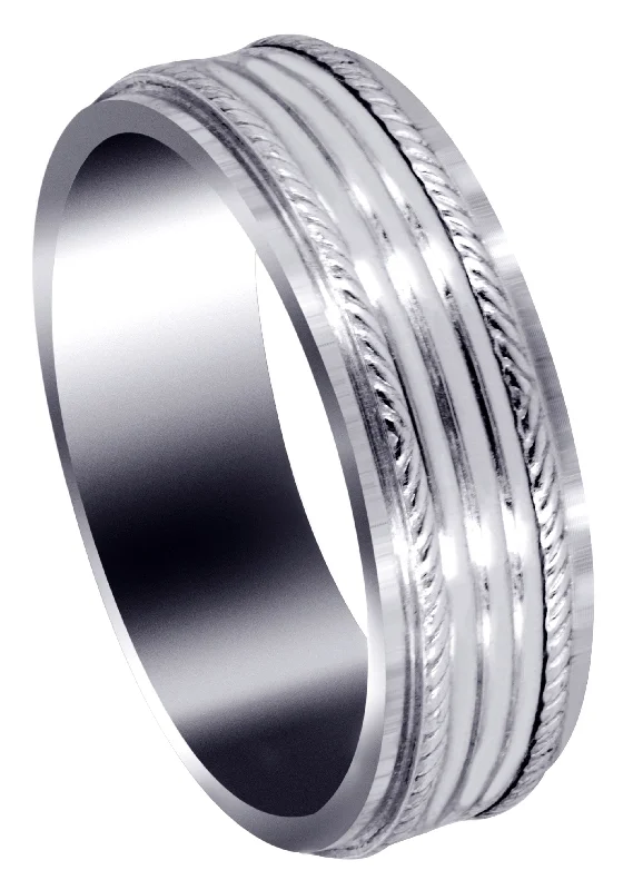 Basic Carved Celtic Mens Wedding Band | High Polish Finish (Colton)