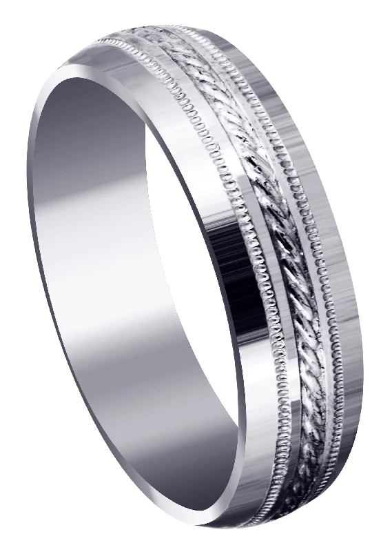 Basic Carved Celtic Mens Wedding Band | Satin Finish (Angel)