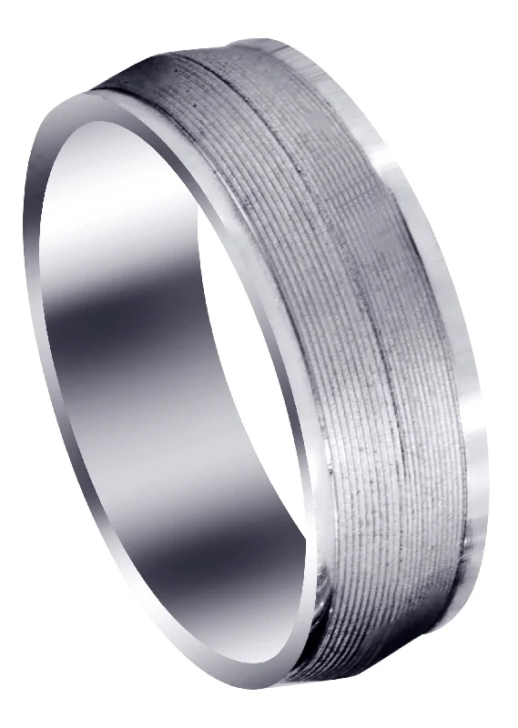 Carved Modern Mens Wedding Band | GB / High Polish Finish (Connor)