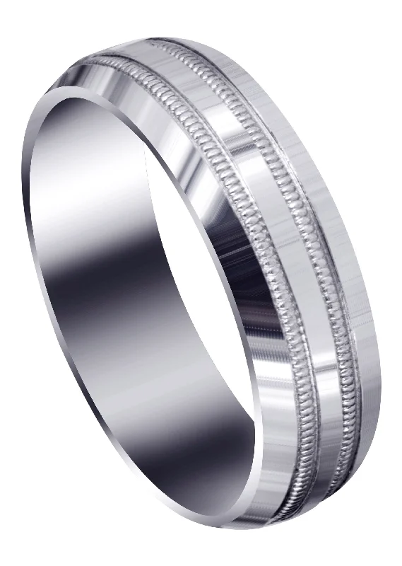 Carved Simple Mens Wedding Band | High Polish Finish (Jeremiah)