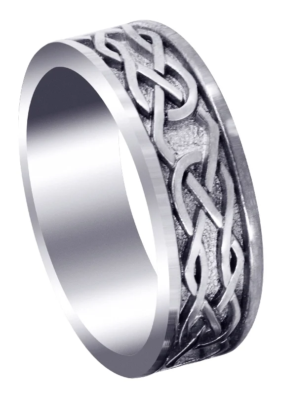 Celtic Mens Wedding Band | High Polish Finish (Jase)