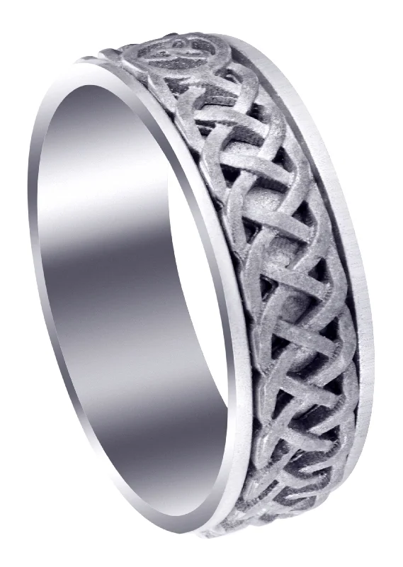 Celtic Mens Wedding Band | Sand Blast Finish (Cooper)