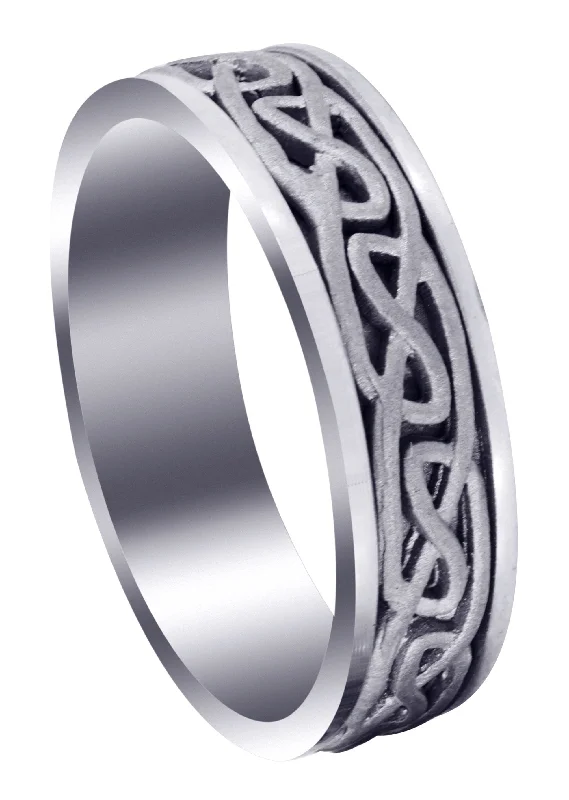 Celtic Mens Wedding Band | Sand Blast Finish (Ian)