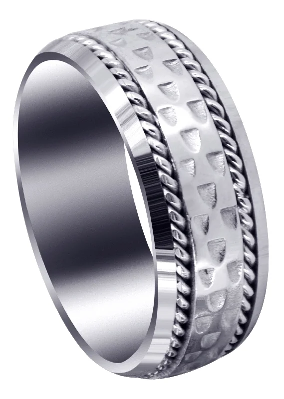 Celtic Mens Wedding Band | Sand Blast / High Polish Finish (Edward)