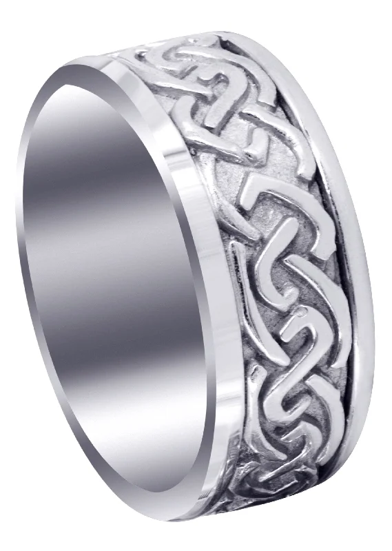 Celtic Mens Wedding Band | Sand Blast / High Polish Finish (Ivan)