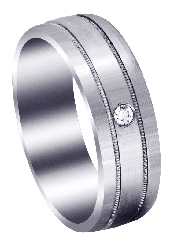 Classic Diamond Mens Wedding Band | 0.04 Carats (Paxton)