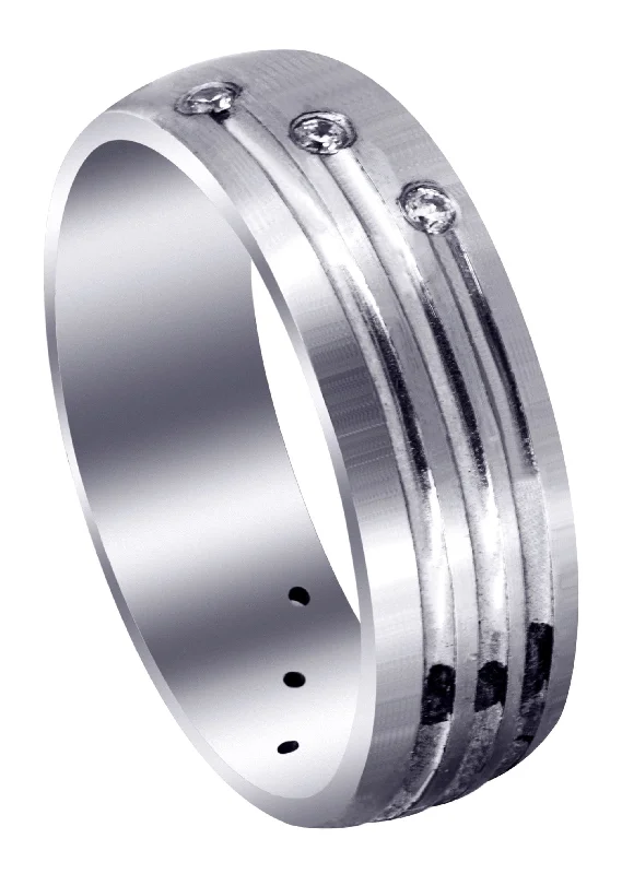 Classic Diamond Mens Wedding Band | 0.12 Carats (Gunner)