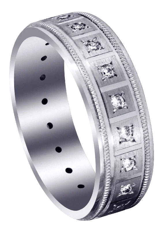 Classic Diamond Mens Wedding Band | 0.4 Carats (River)