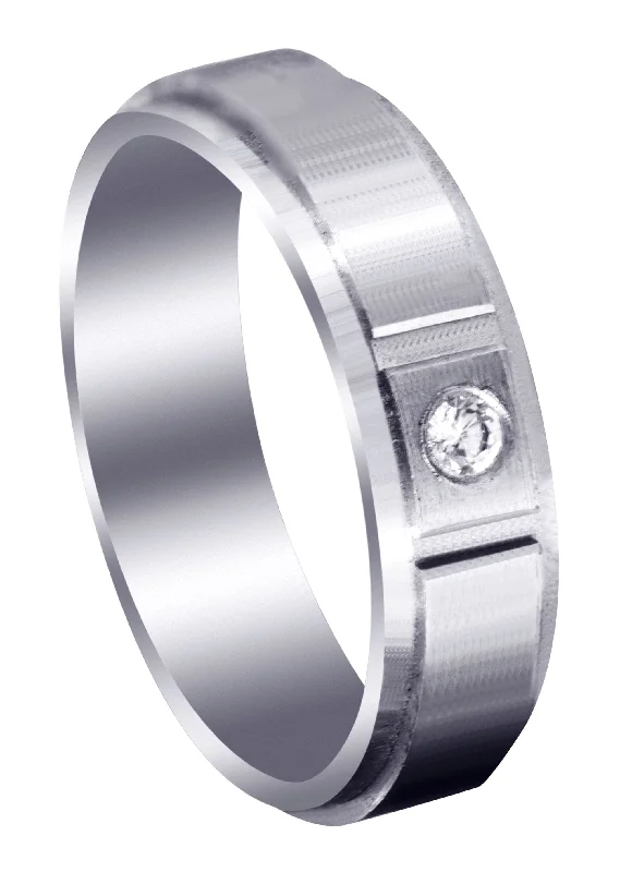 Contemporary Diamond Mens Wedding Band | 0.05 Carats (Francisco)