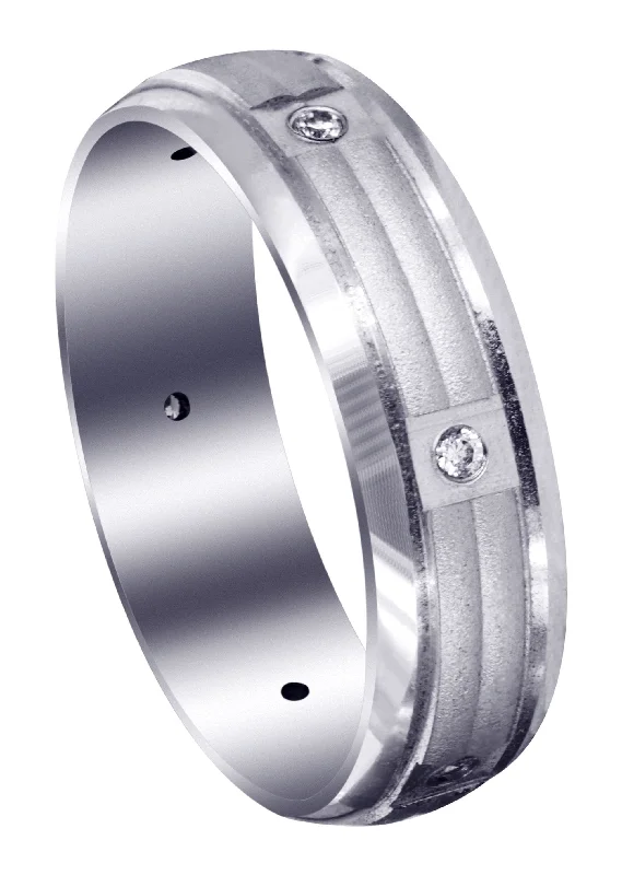 Contemporary Diamond Mens Wedding Band | 0.09 Carats (Zane)