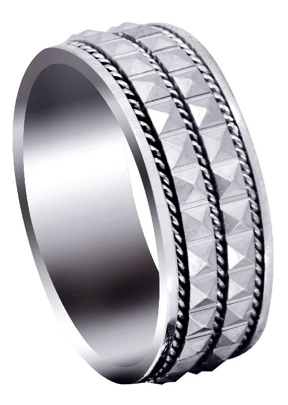 Contemporary Mens Wedding Band | GB / High Polish Finish (Zachary)