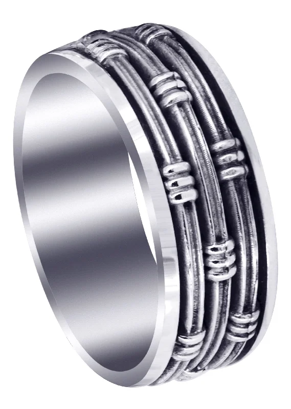 Contemporary Mens Wedding Band | High Polish Finish