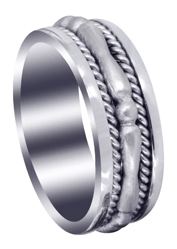 Contemporary Mens Wedding Band | Sand Blast Finish (Knox)