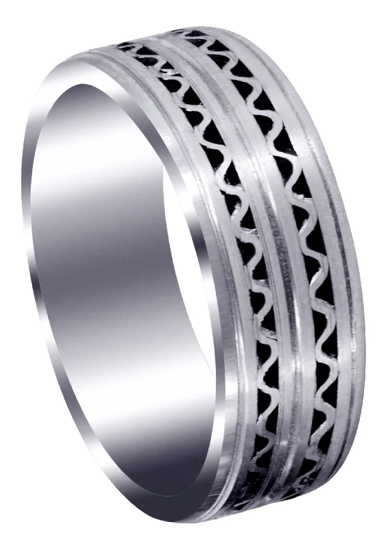 Contemporary Mens Wedding Band | Satin Finish (Zayden)