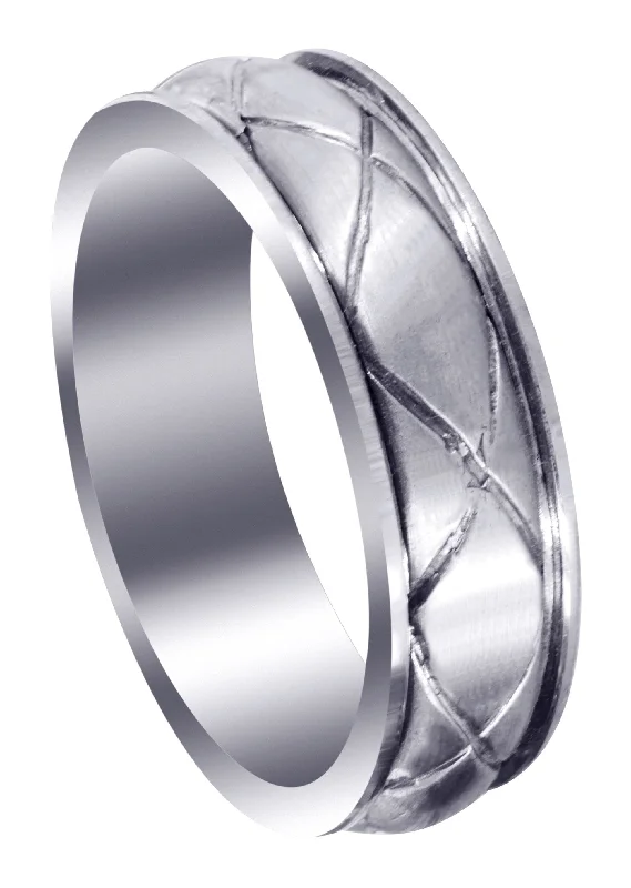 Contemporary Mens Wedding Band | Satin Finish (Hayden)