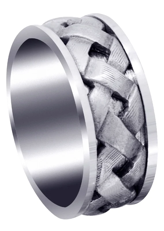 Contemporary Mens Wedding Band | Satin Finish (Wesley)