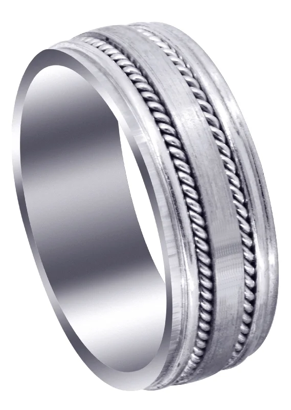 Contemporary Mens Wedding Band | Satin / High Polish Finish (Maddox)