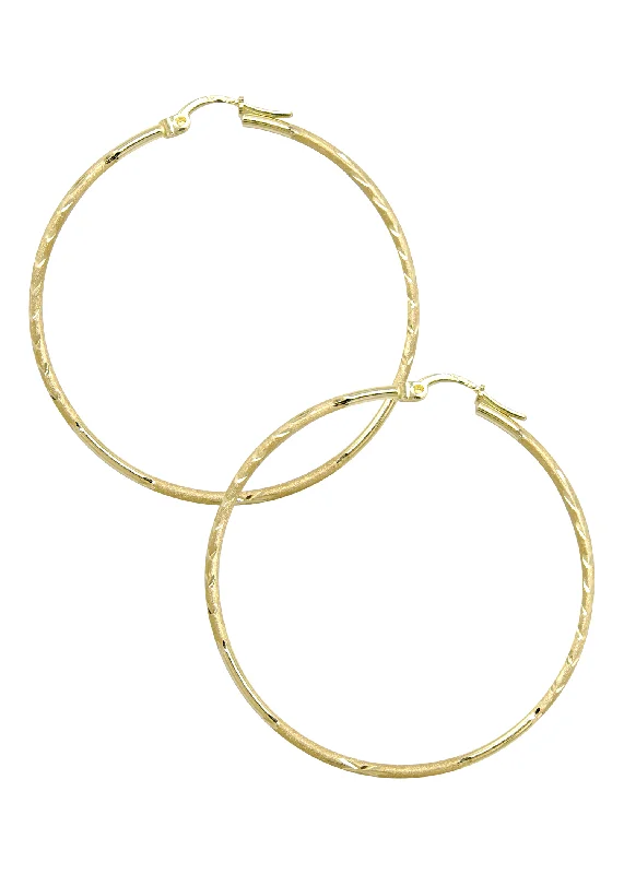 10K Womens Gold Hoop Earrings | Customizable Size