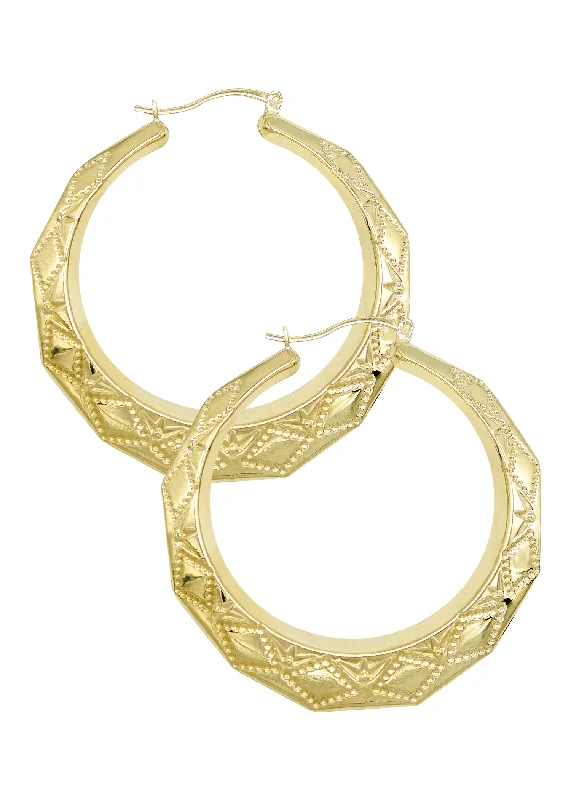 10K Womens Gold Hoop Earrings | Customizable Size