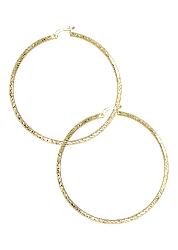 10K Womens Gold Hoop Earrings | Customizable Size