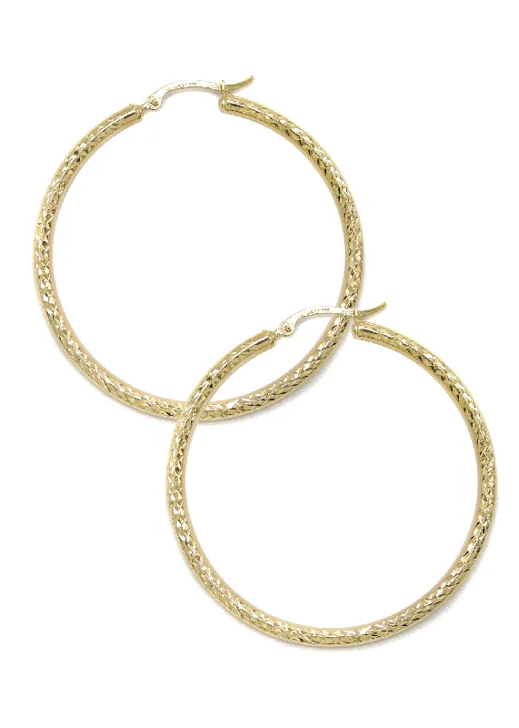 10K Womens Gold Hoop Earrings | Customizable Size