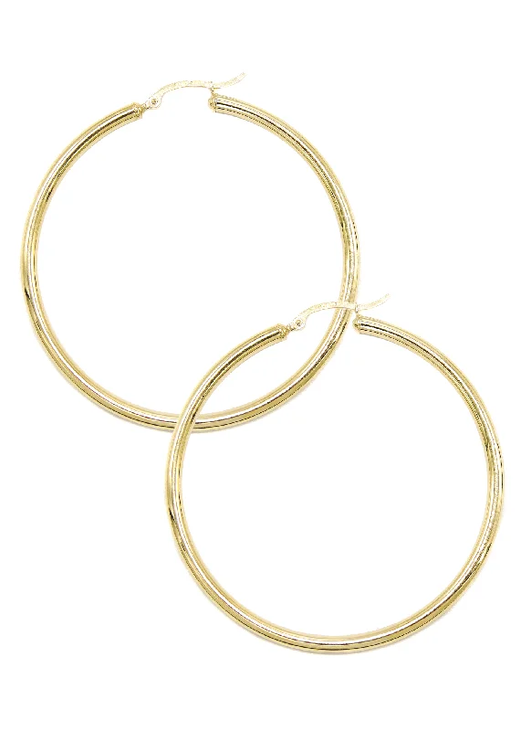 10K Womens Gold Hoop Earrings | Customizable Size