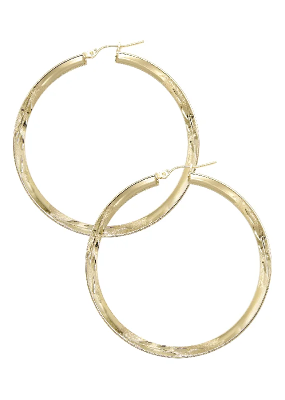 10K Womens Gold Hoop Earrings | Customizable Size