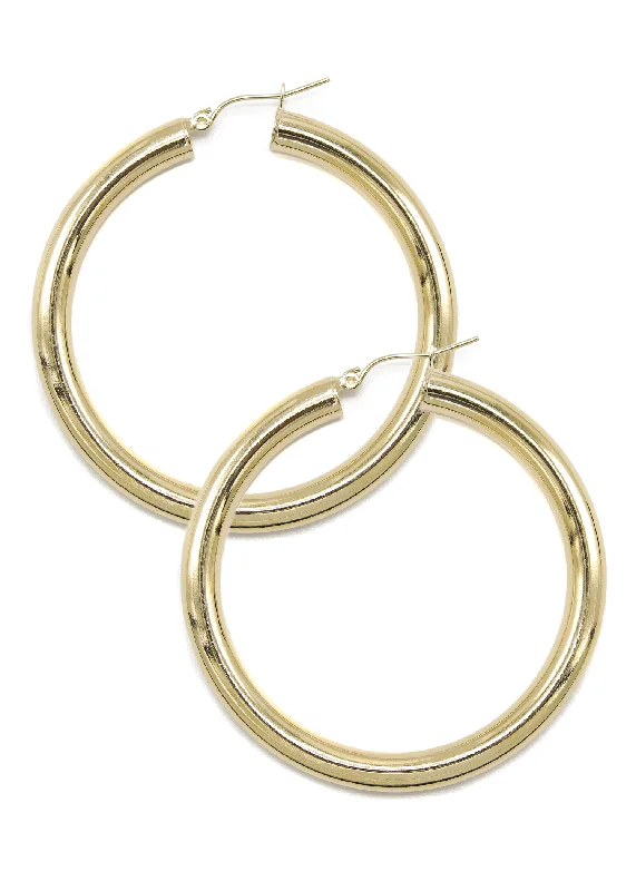 10K Womens Gold Hoop Earrings | Customizable Size