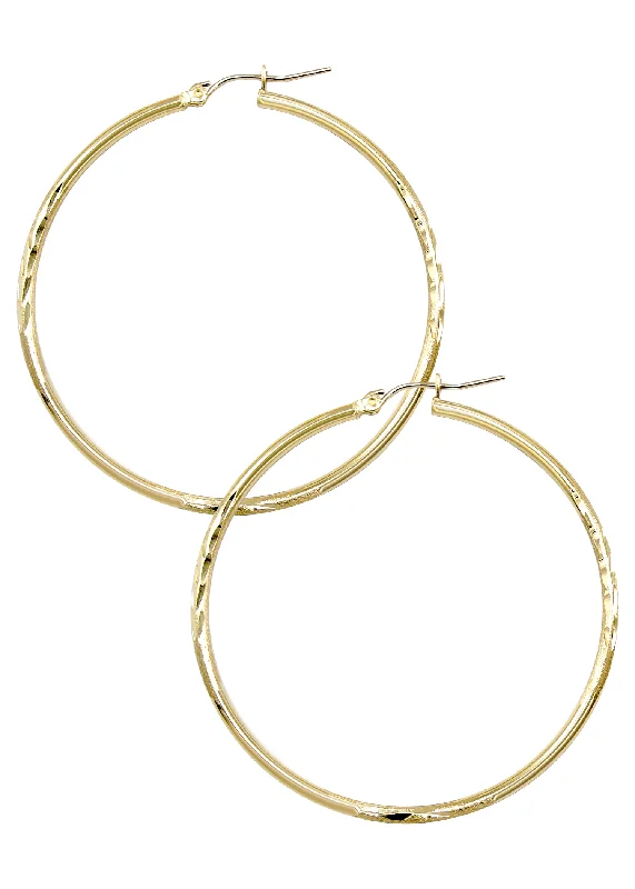 10K Womens Gold Hoop Earrings | Customizable Size