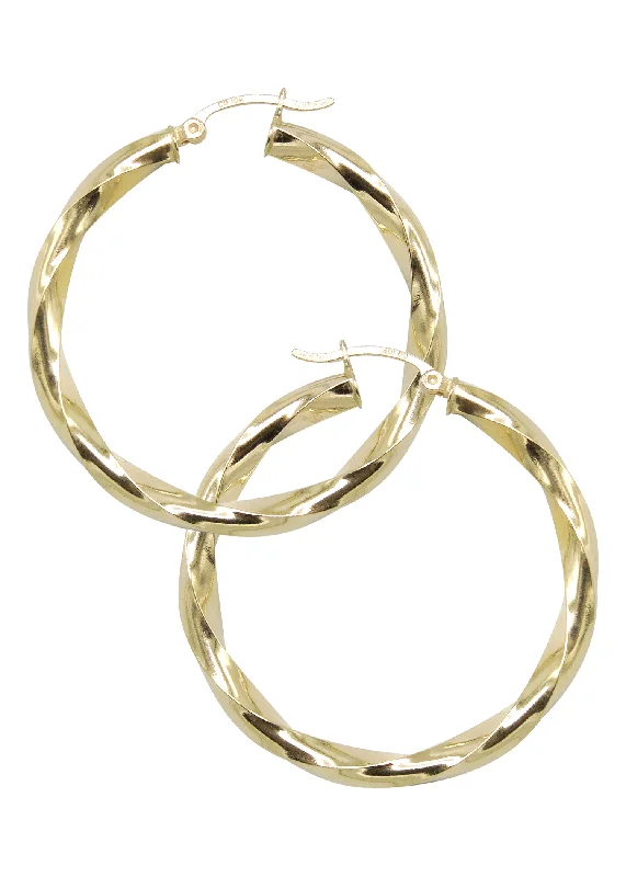 10K Womens Gold Hoop Earrings | Customizable Size