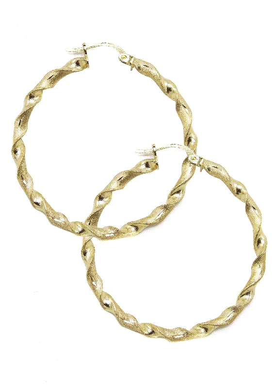 10K Womens Gold Hoop Earrings | Customizable Size